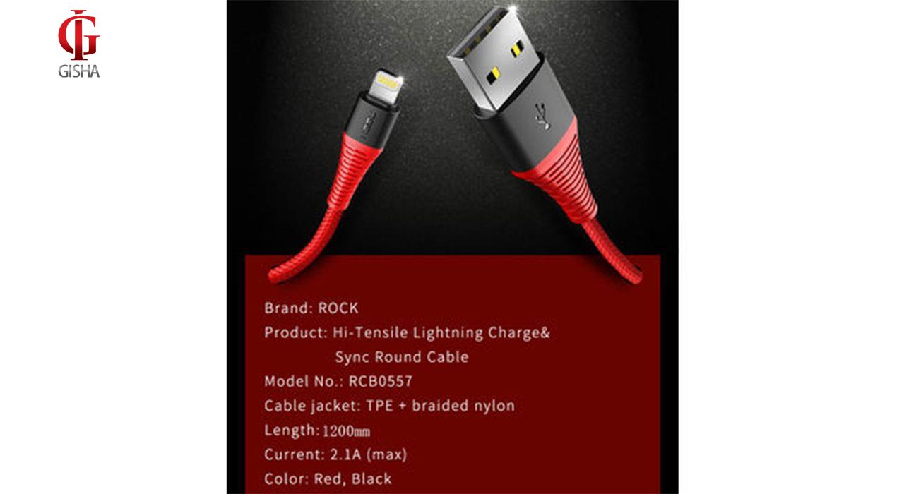 کابل تبدیل USB به لایتنینگ راک مدل RCB0557 طول 1.2 متر