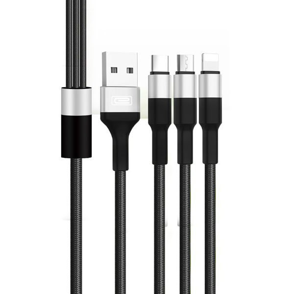 کابل تبدیل USB به USB-C /microUSB/ لایتنینگ ارلدام مدل EC-IMC041 طول 1 متر